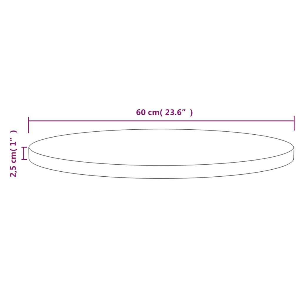 Tafelblad Ø90x2,5 cm massief grenenhout