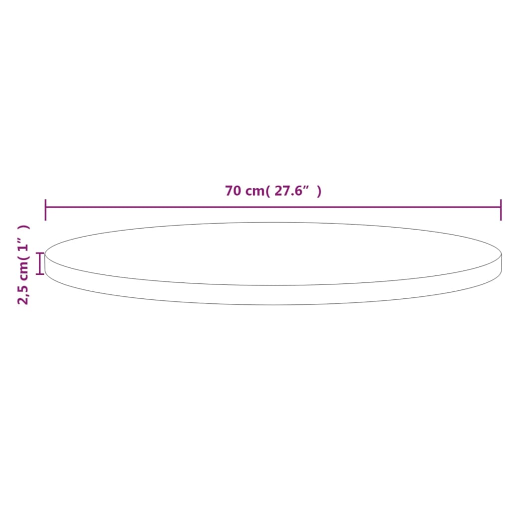 Tafelblad Ø90x2,5 cm massief grenenhout