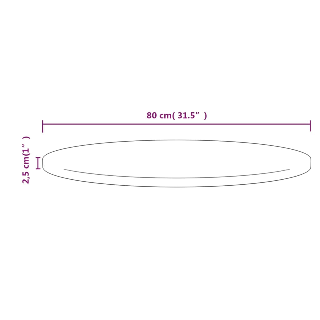 Tafelblad Ø50x2,5 cm massief grenenhout