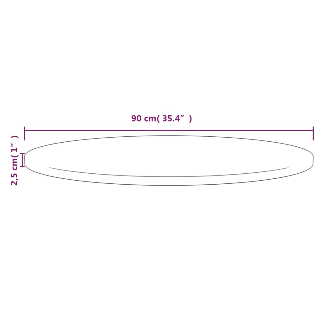 Tafelblad Ø50x2,5 cm massief grenenhout