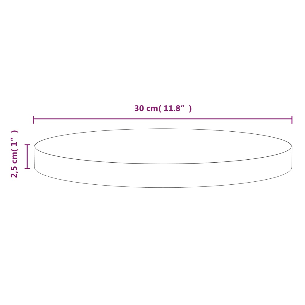 Tafelblad Ø90x2,5 cm massief grenenhout