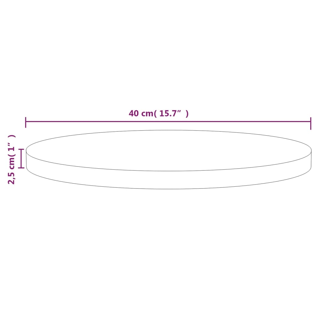 Tafelblad Ø50x2,5 cm massief grenenhout