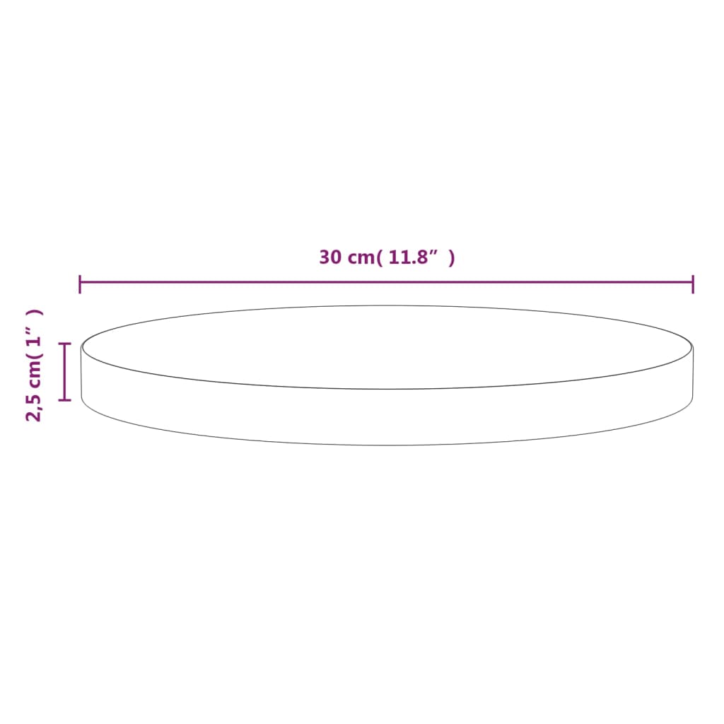 Tafelblad Ø60x2,5 cm massief grenenhout