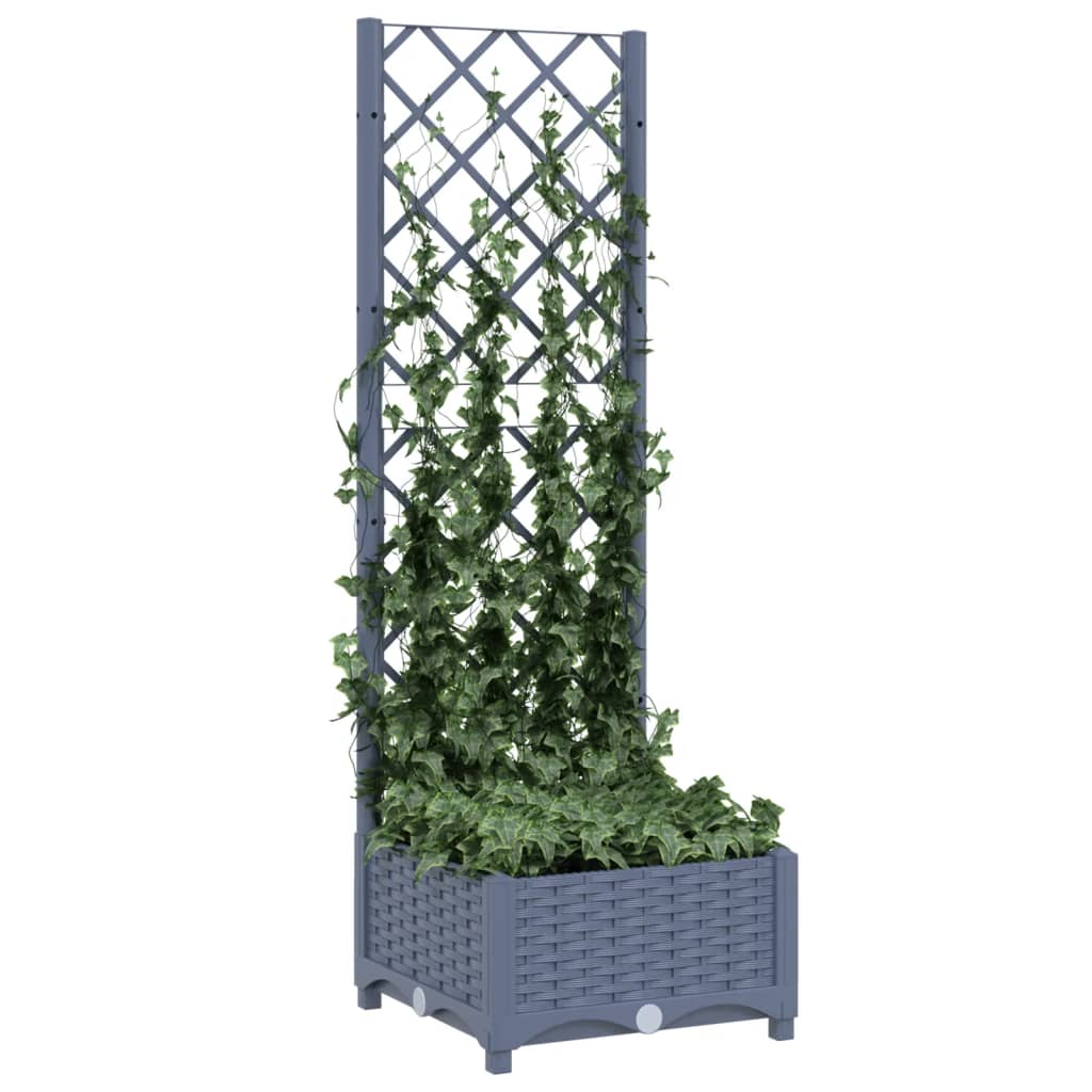 Plantenbak met latwerk 40x40x121,5 cm polypropeen