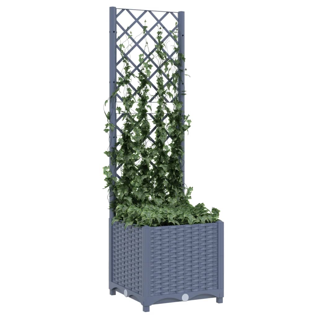 Plantenbak met latwerk 40x40x121,5 cm polypropeen