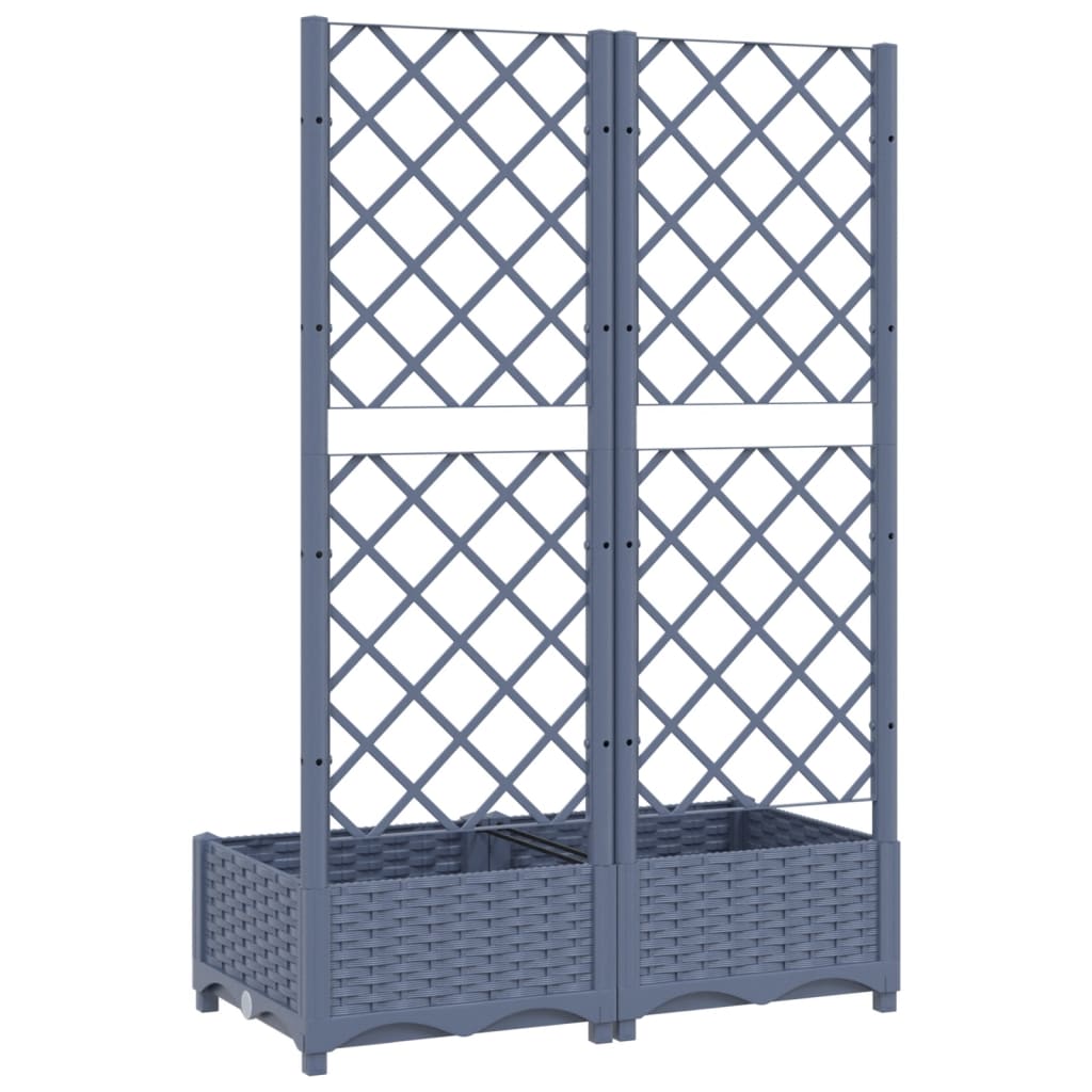 Plantenbak met latwerk 40x40x121,5 cm polypropeen