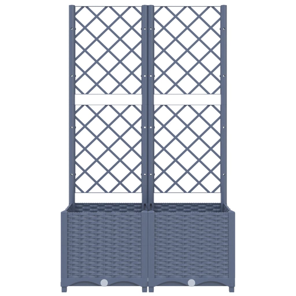 Plantenbak met latwerk 40x40x121,5 cm polypropeen