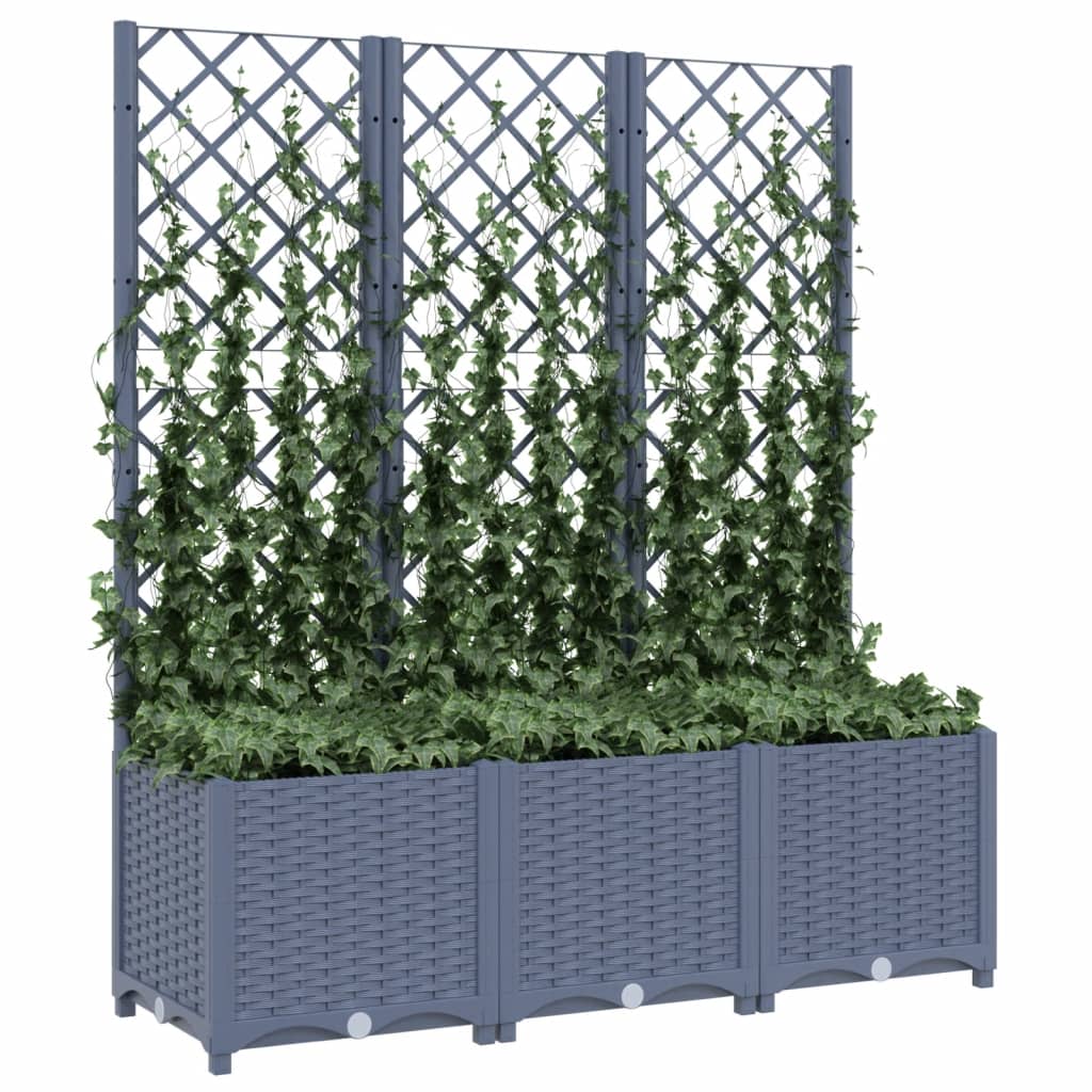 Plantenbak met latwerk 40x40x121,5 cm polypropeen