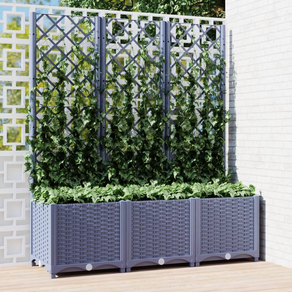 Plantenbak met latwerk 40x40x121,5 cm polypropeen