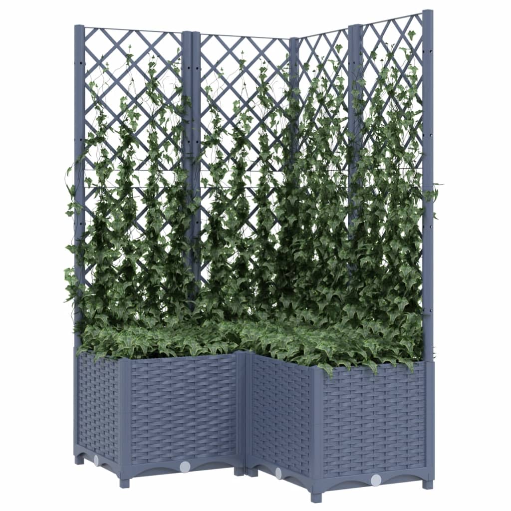 Plantenbak met latwerk 40x40x121,5 cm polypropeen