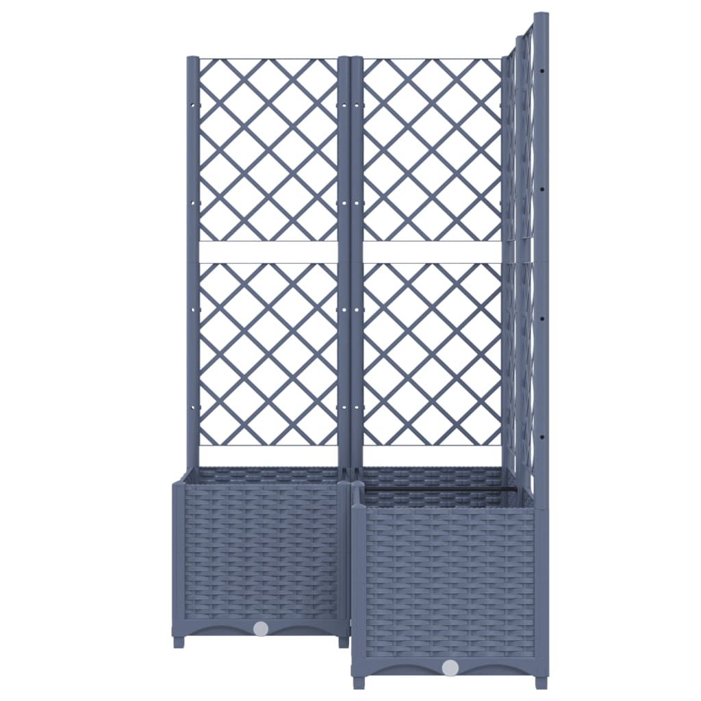 Plantenbak met latwerk 40x40x121,5 cm polypropeen