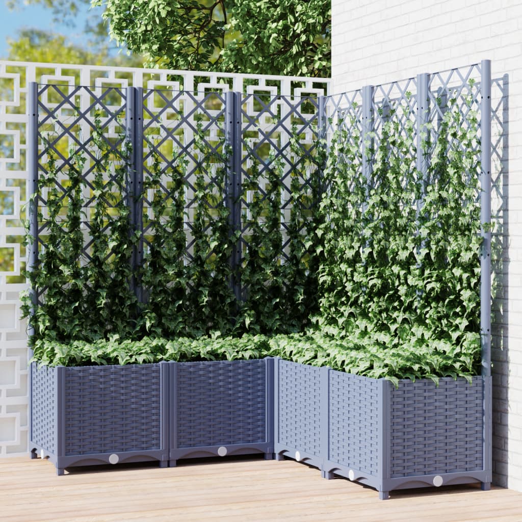 Plantenbak met latwerk 40x40x121,5 cm polypropeen