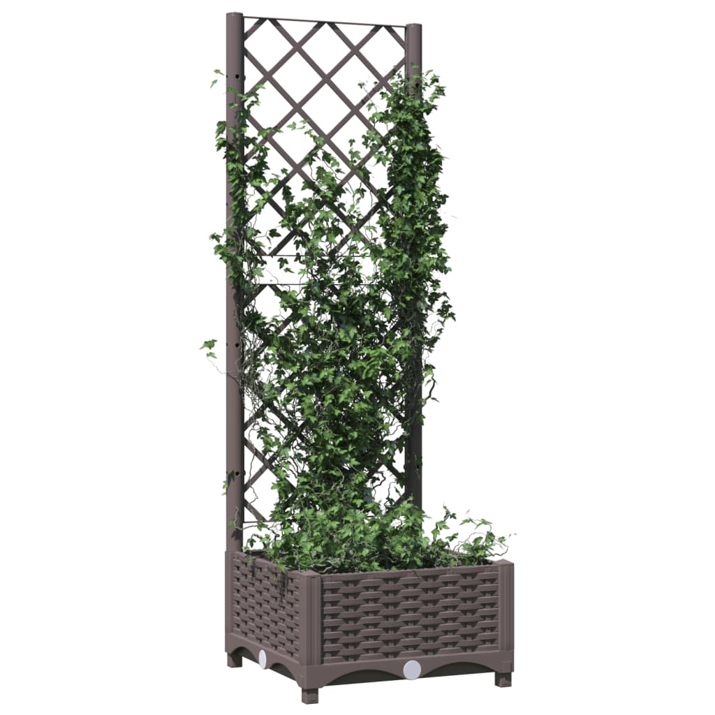 Plantenbak met latwerk 40x40x121,5 cm polypropeen