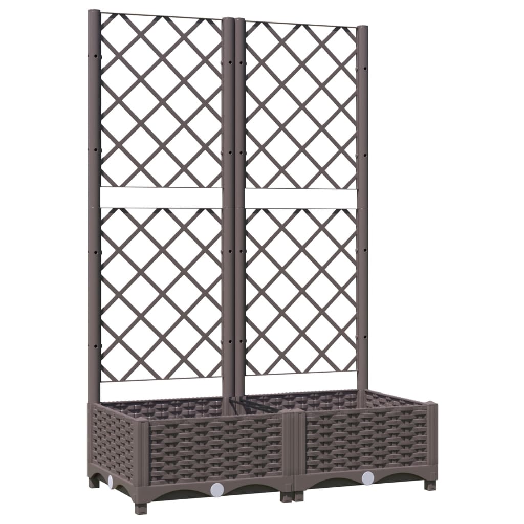 Plantenbak met latwerk 40x40x121,5 cm polypropeen