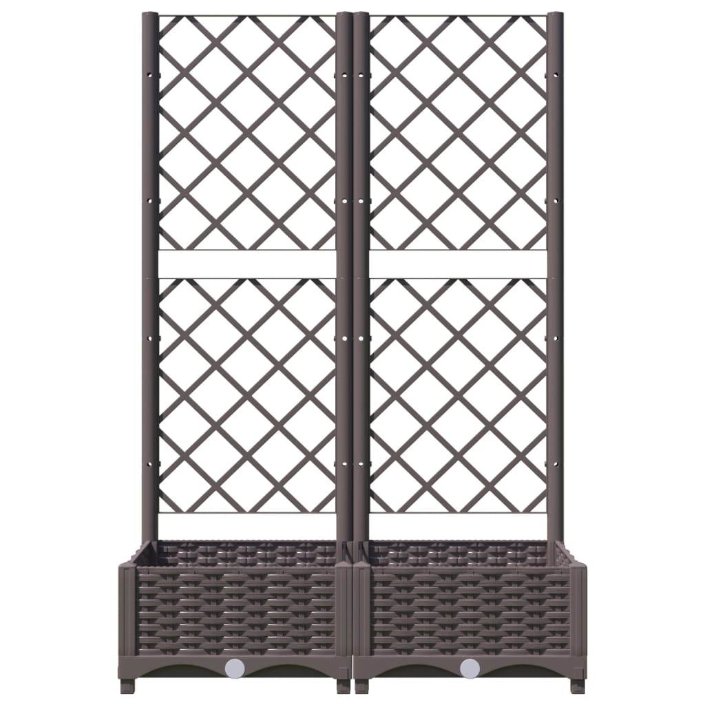 Plantenbak met latwerk 40x40x121,5 cm polypropeen