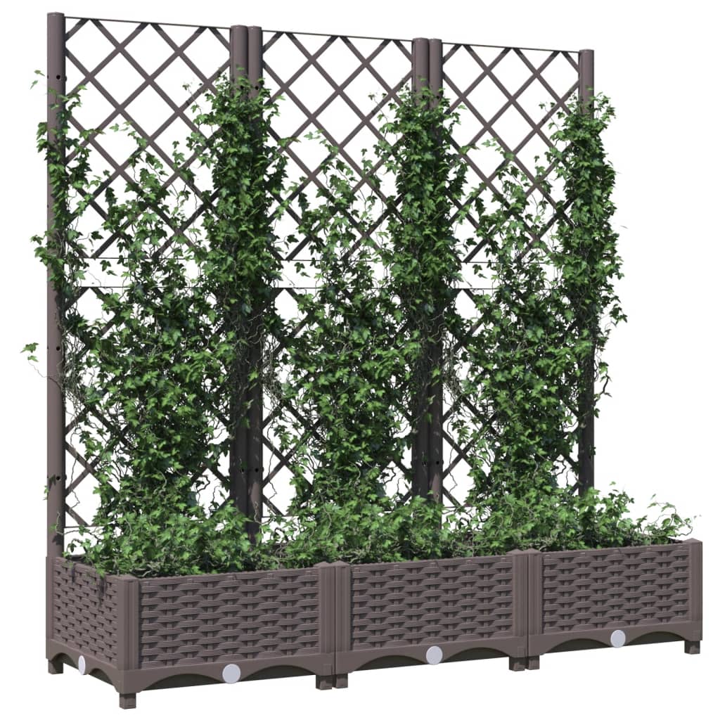 Plantenbak met latwerk 40x40x121,5 cm polypropeen