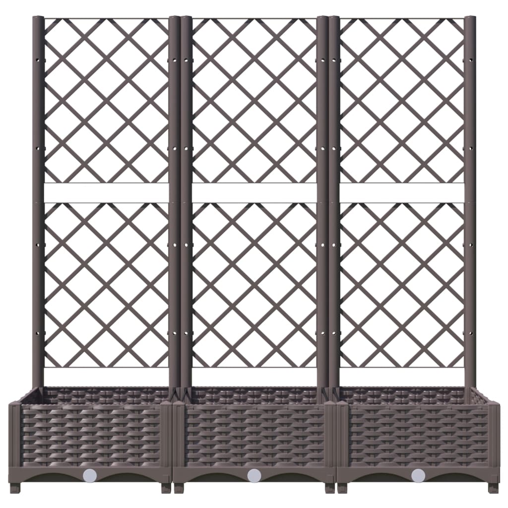 Plantenbak met latwerk 40x40x121,5 cm polypropeen