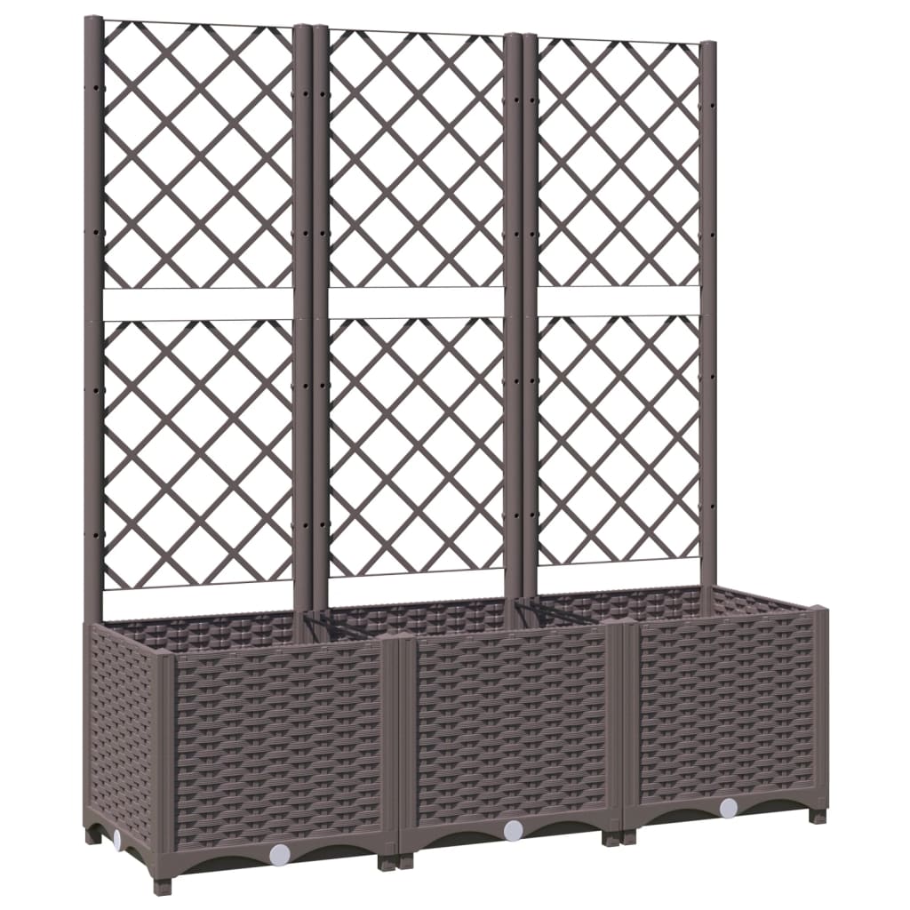 Plantenbak met latwerk 40x40x121,5 cm polypropeen