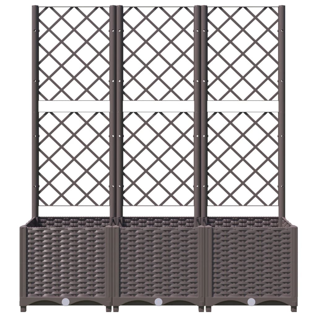 Plantenbak met latwerk 40x40x121,5 cm polypropeen