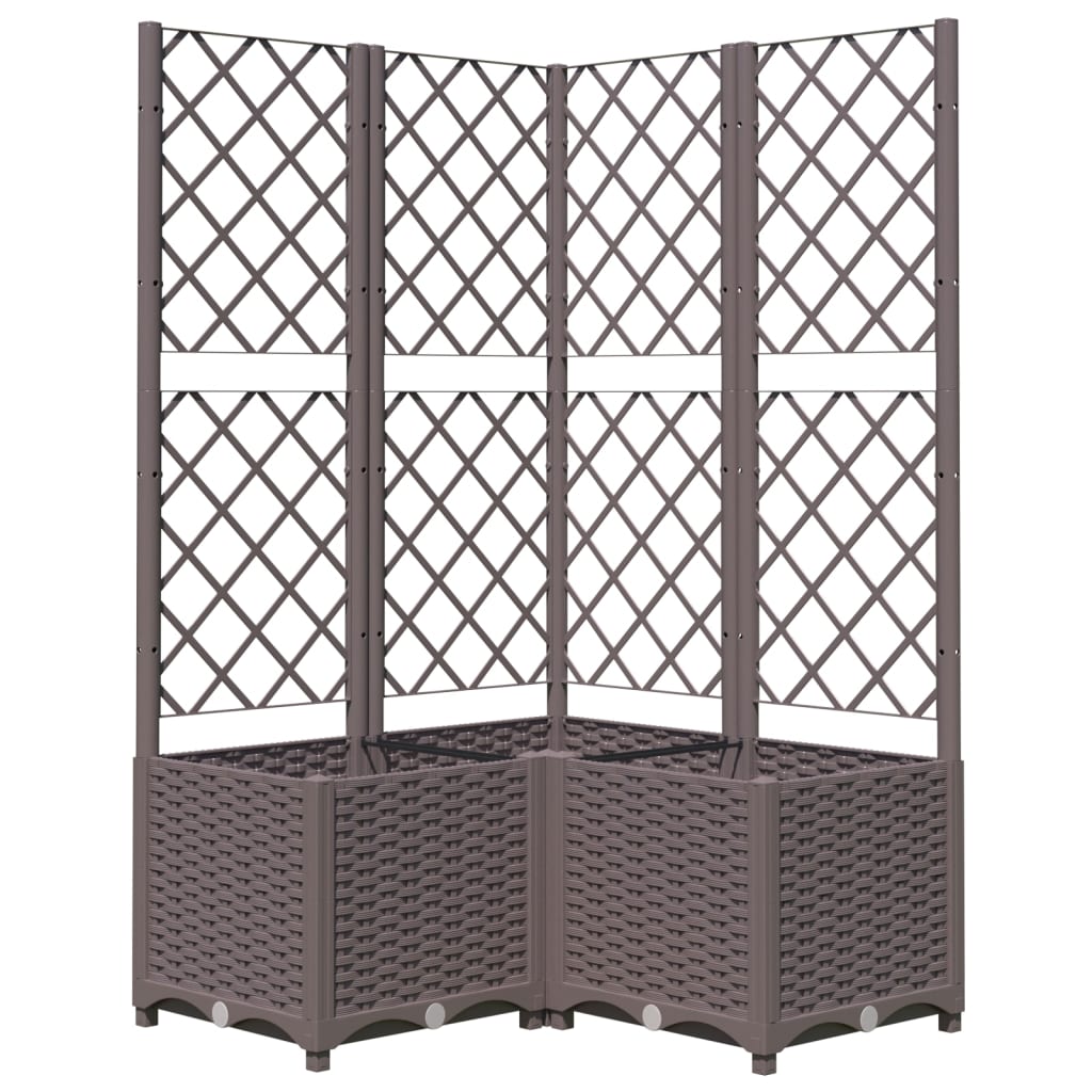 Plantenbak met latwerk 40x40x121,5 cm polypropeen