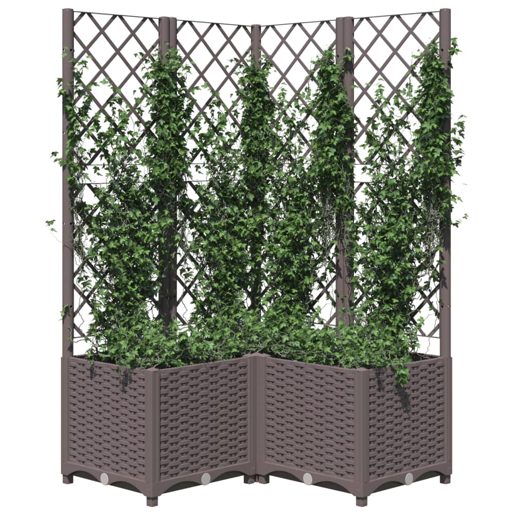 Plantenbak met latwerk 40x40x121,5 cm polypropeen