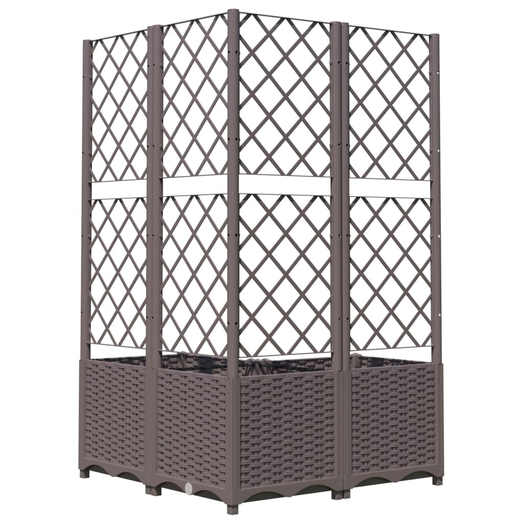 Plantenbak met latwerk 40x40x121,5 cm polypropeen