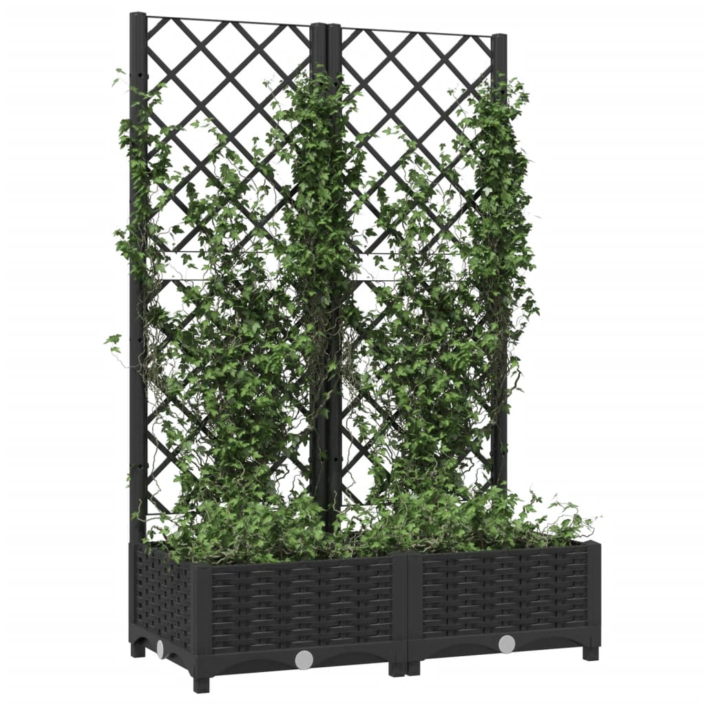 Plantenbak met latwerk 40x40x121,5 cm polypropeen