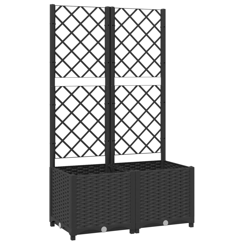 Plantenbak met latwerk 40x40x121,5 cm polypropeen