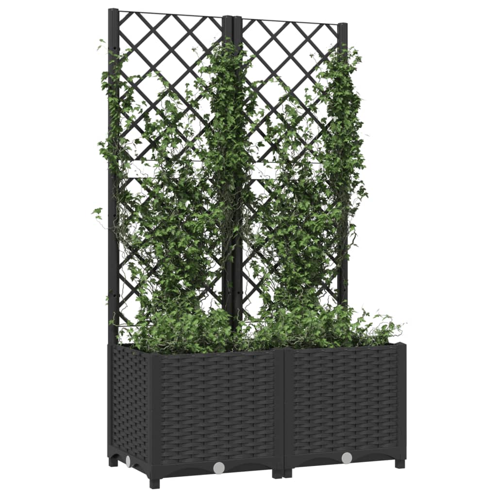 Plantenbak met latwerk 40x40x121,5 cm polypropeen