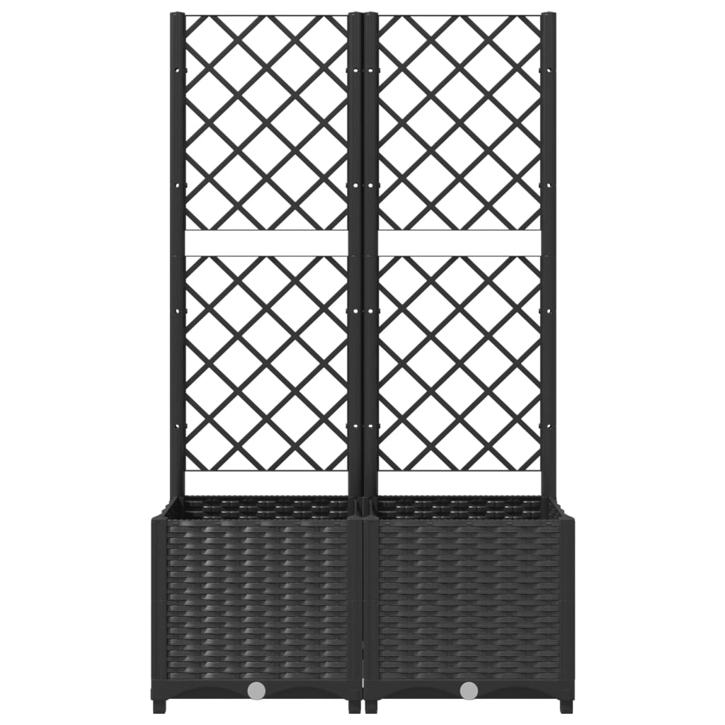 Plantenbak met latwerk 40x40x121,5 cm polypropeen