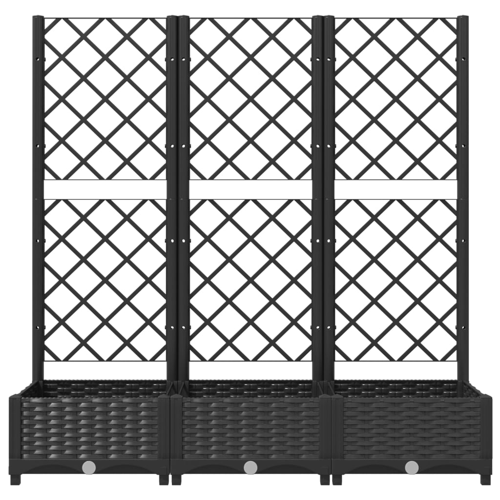 Plantenbak met latwerk 40x40x121,5 cm polypropeen