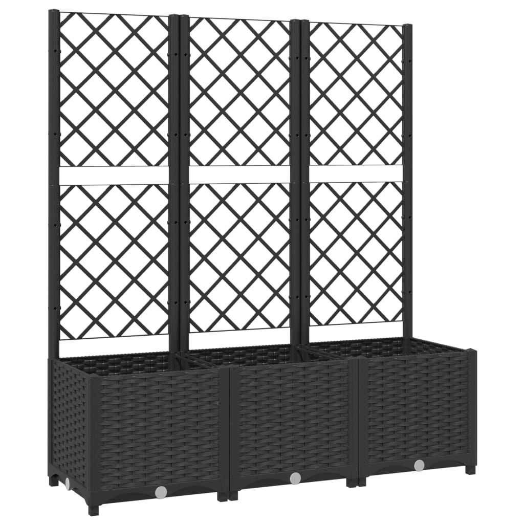 Plantenbak met latwerk 40x40x121,5 cm polypropeen