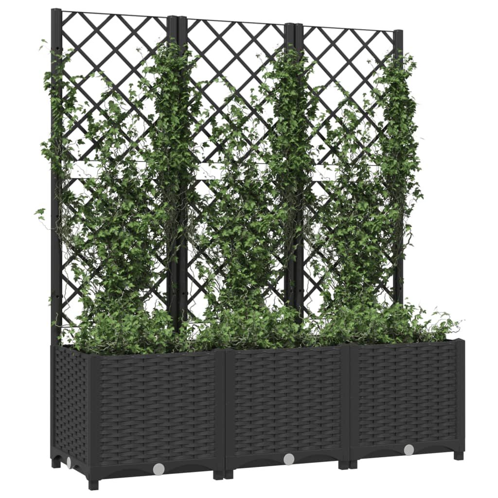 Plantenbak met latwerk 40x40x121,5 cm polypropeen