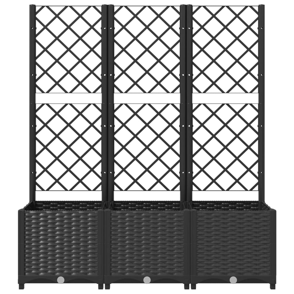 Plantenbak met latwerk 40x40x121,5 cm polypropeen