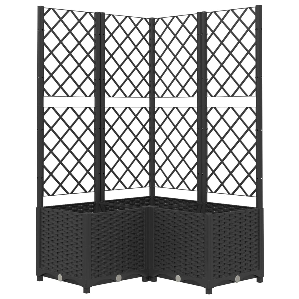 Plantenbak met latwerk 40x40x121,5 cm polypropeen