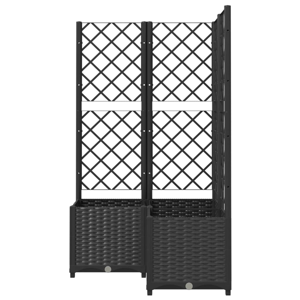 Plantenbak met latwerk 40x40x121,5 cm polypropeen