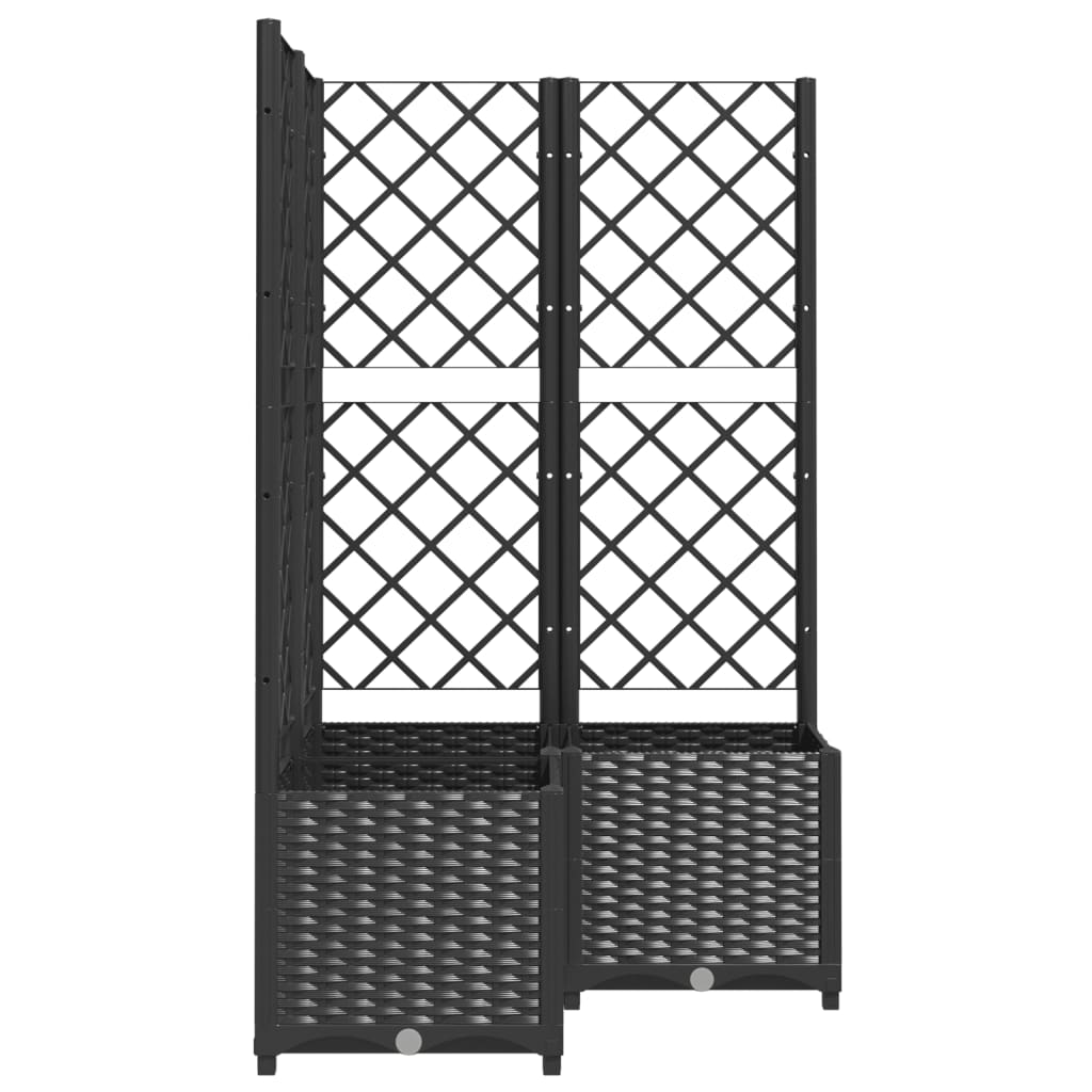 Plantenbak met latwerk 40x40x121,5 cm polypropeen