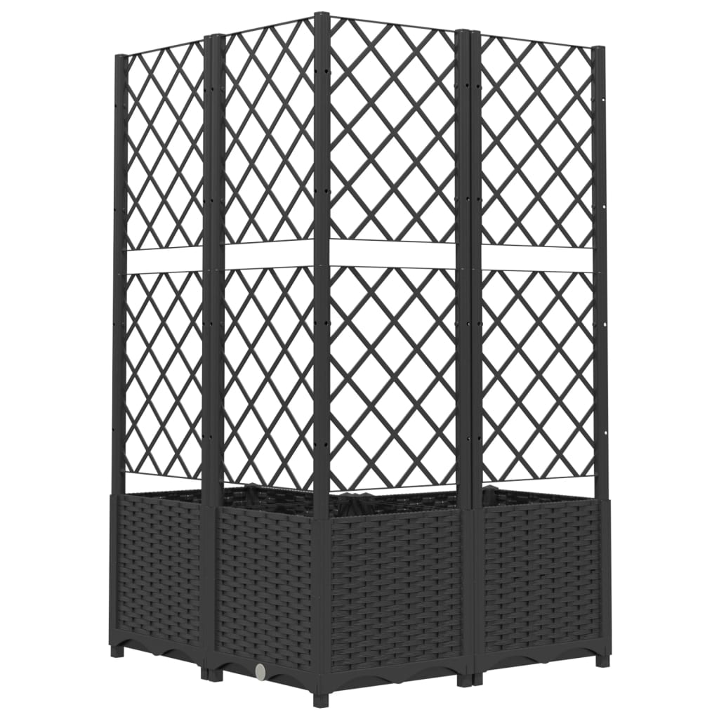 Plantenbak met latwerk 40x40x121,5 cm polypropeen