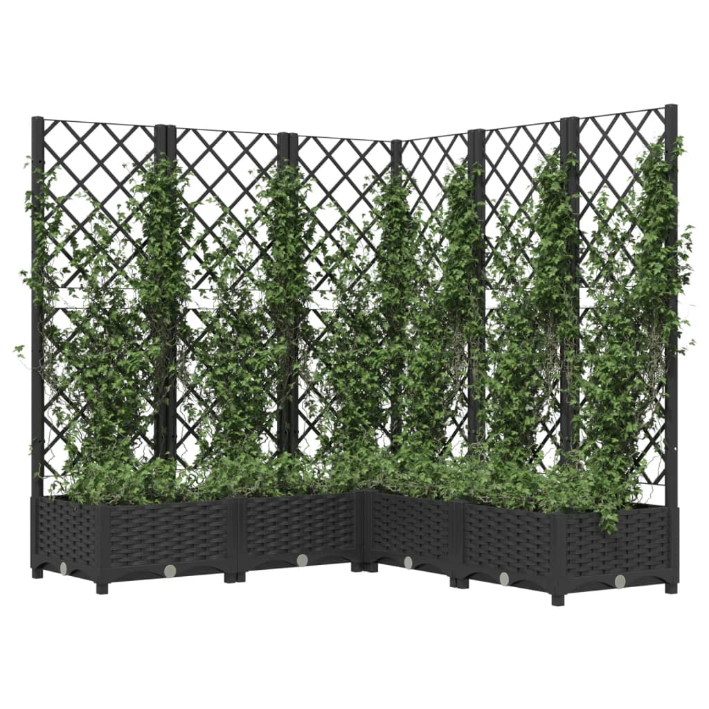 Plantenbak met latwerk 40x40x121,5 cm polypropeen