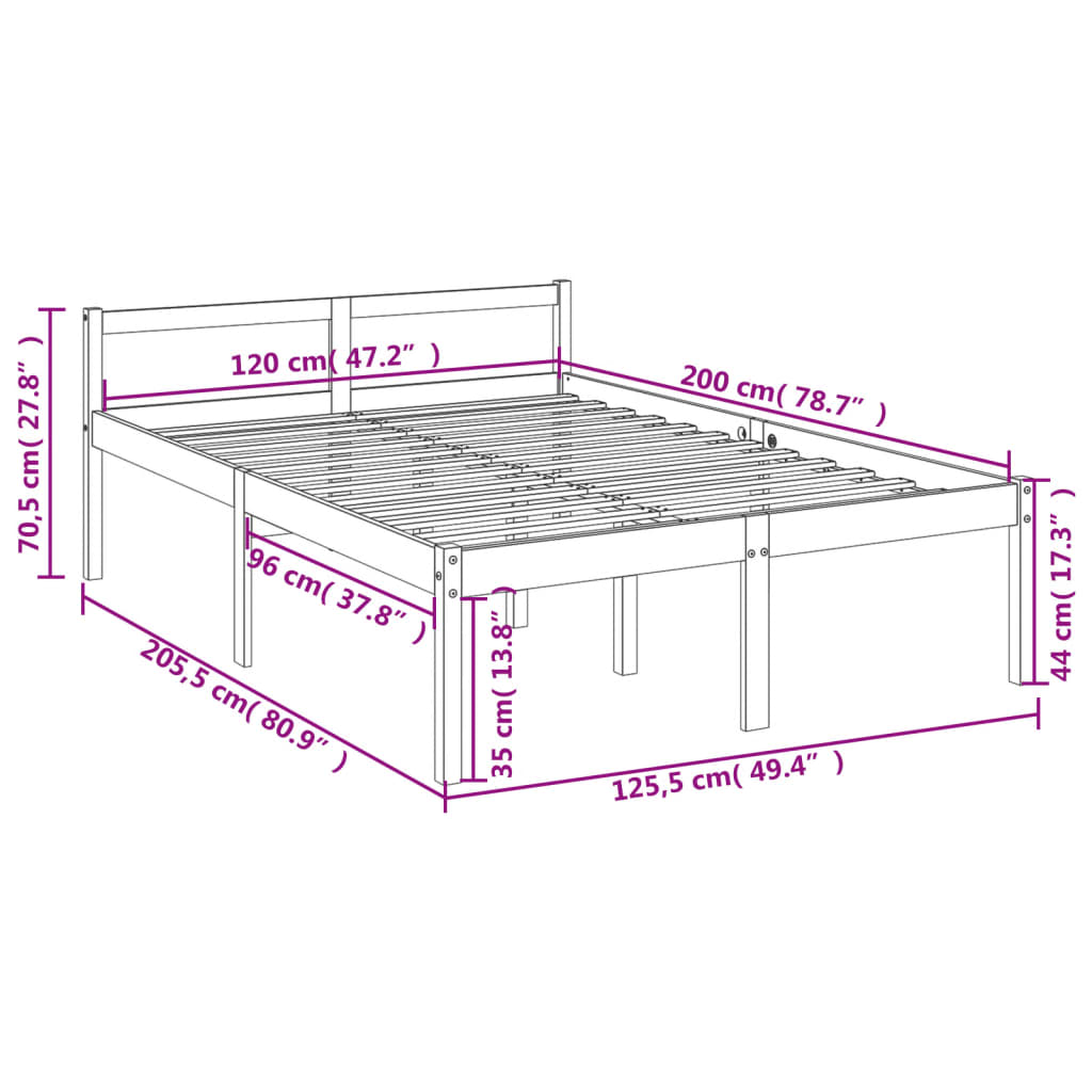 Seniorenbed massief grenenhout 140x200 cm