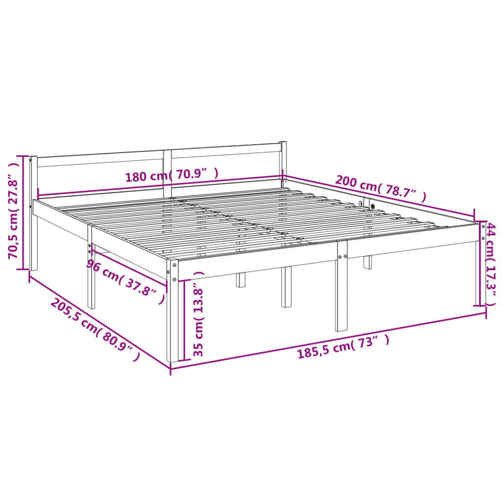 Seniorenbed massief grenenhout 150x200 cm