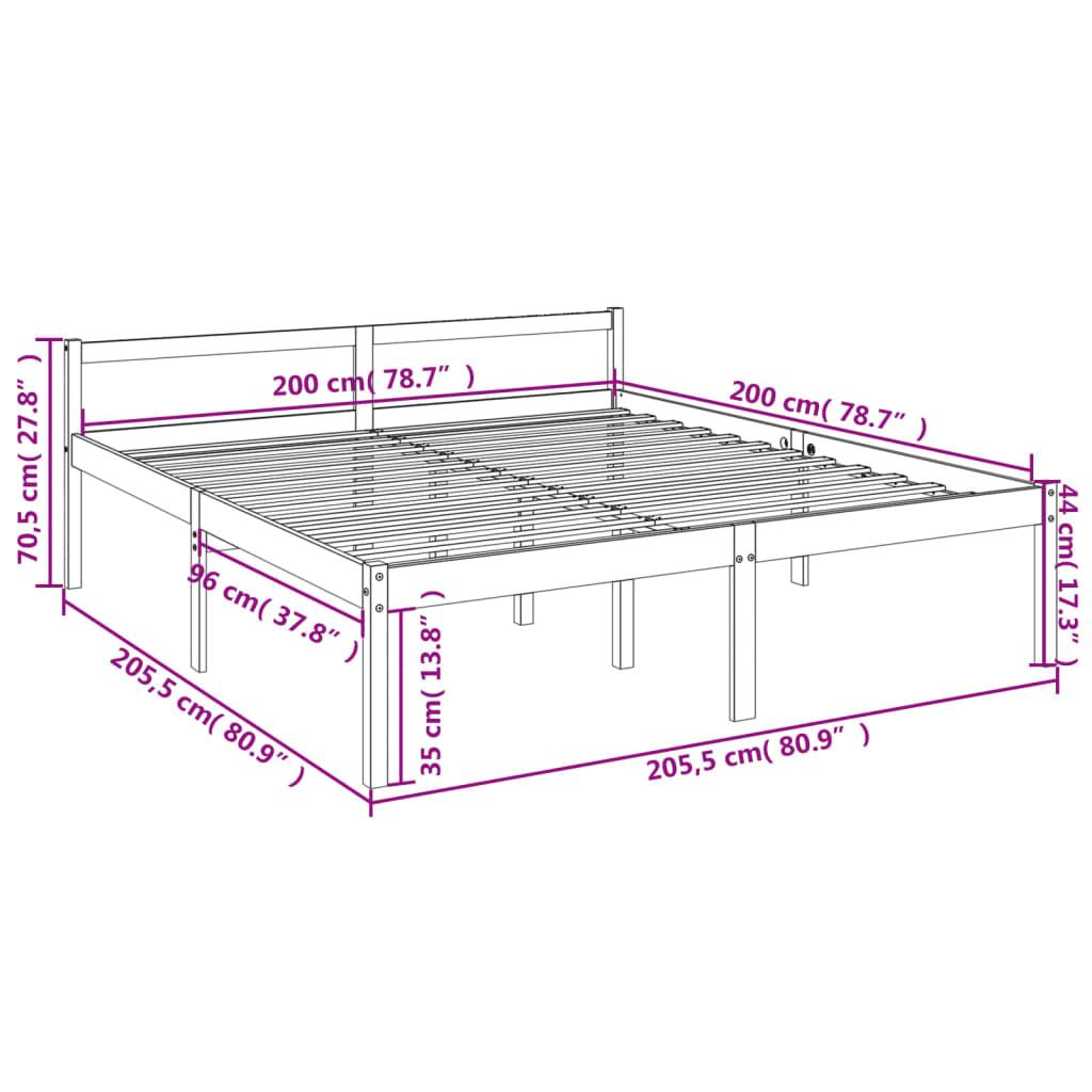 Seniorenbed massief grenenhout 140x200 cm