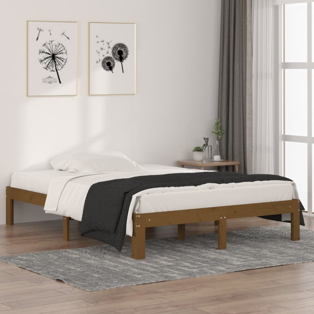 Bedframe massief hout 135x190 cm