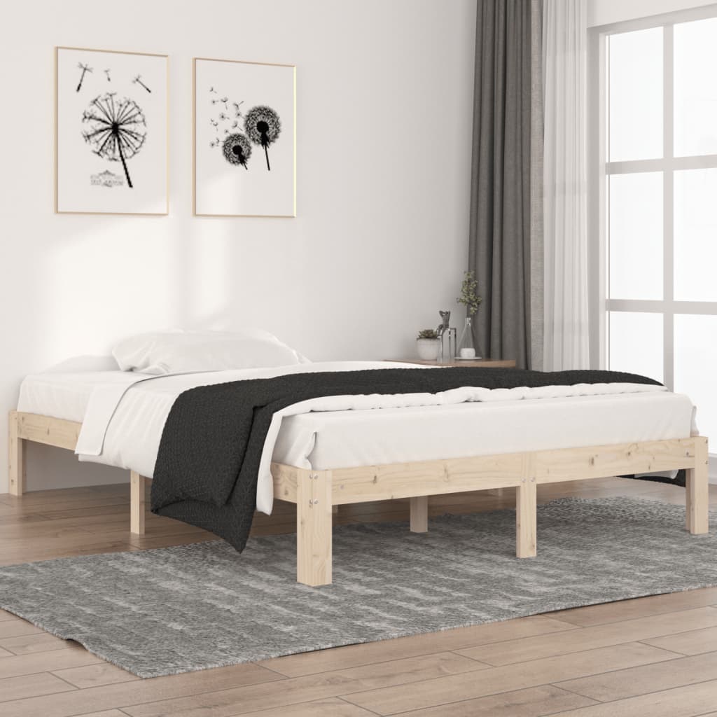 Bedframe massief grenenhout 200x200 cm