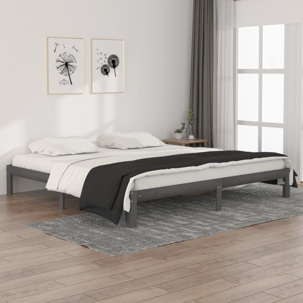 Bedframe massief grenenhout 200x200 cm