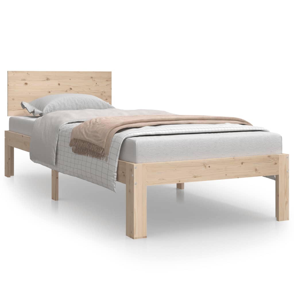 Bedframe massief hout 75x190 cm