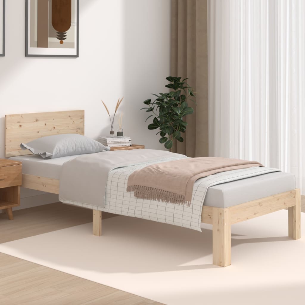 Bedframe massief hout 75x190 cm