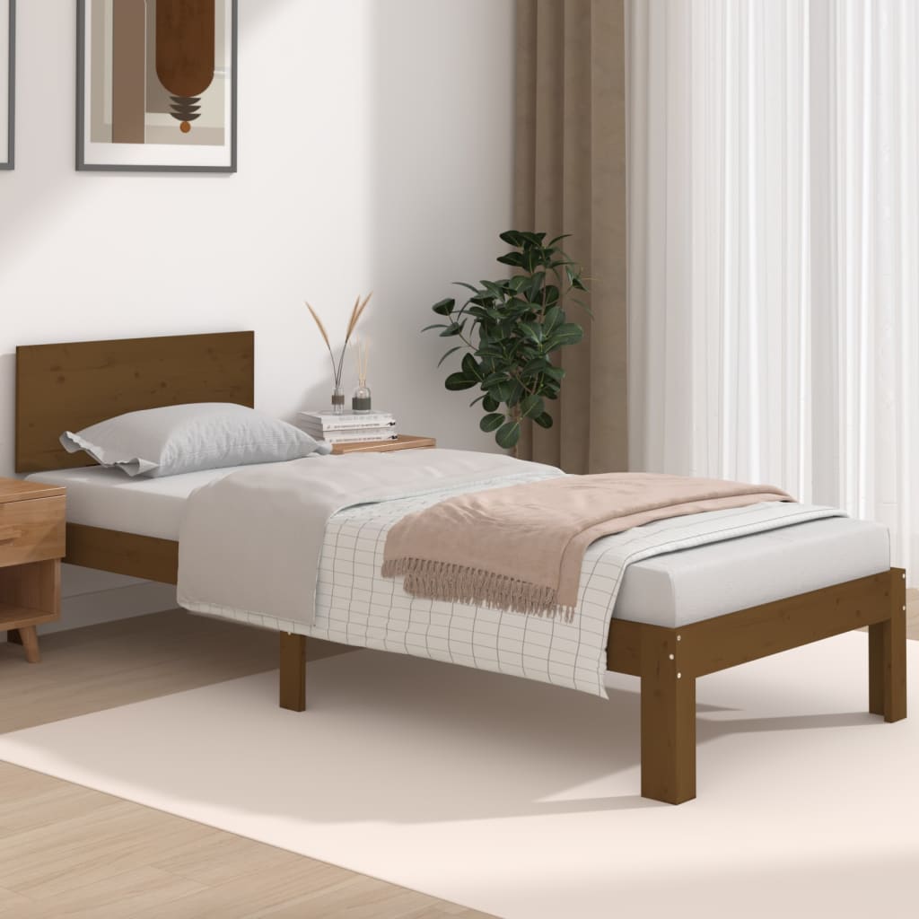 Bedframe massief hout 75x190 cm