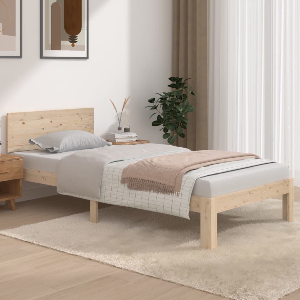 Bedframe massief hout 75x190 cm