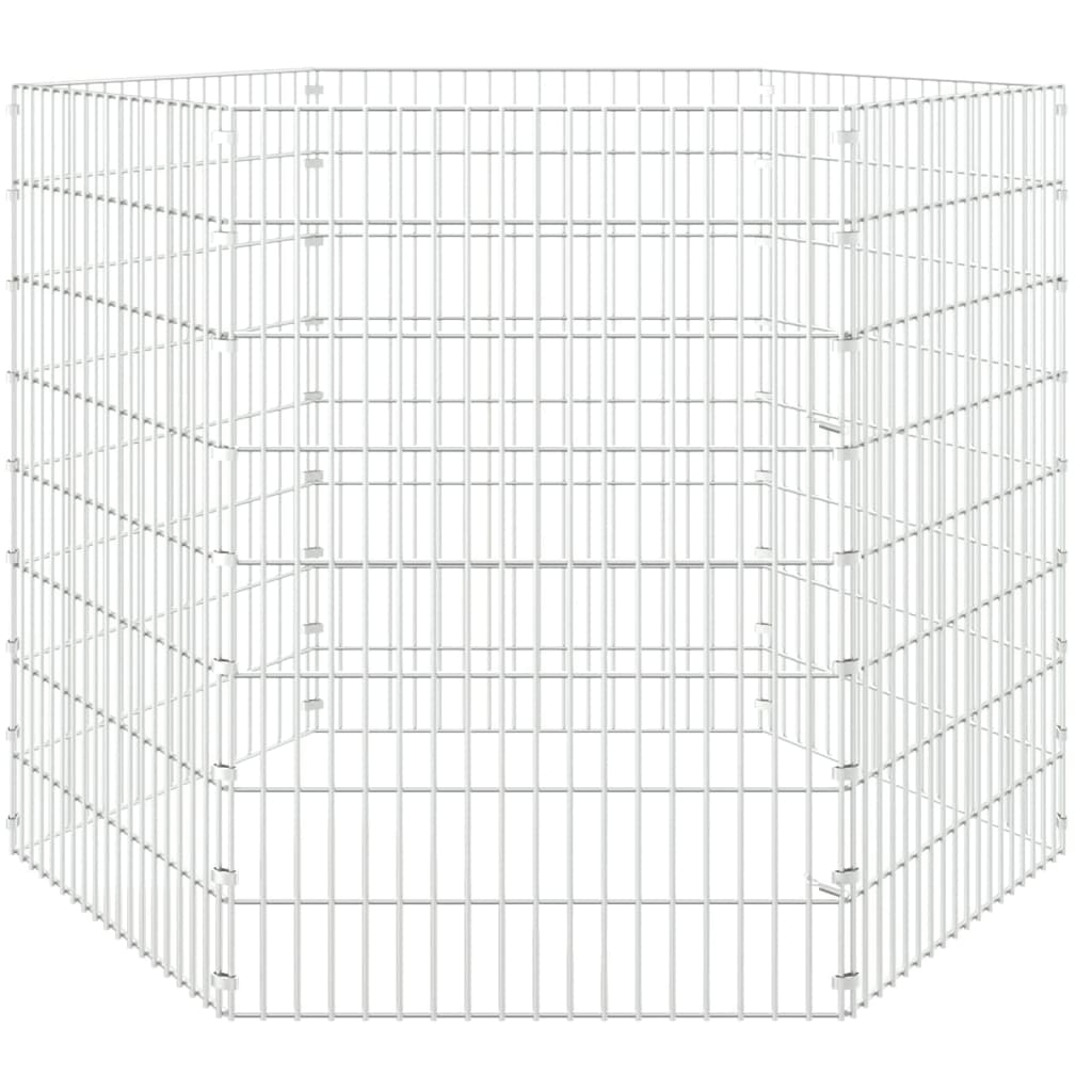 Dierenverblijf 8 panelen 54x60 cm gegalvaniseerd ijzer